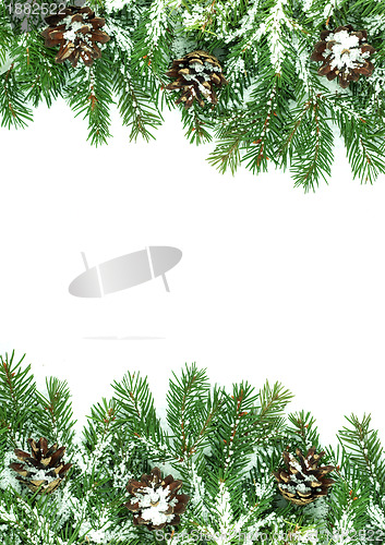 Image of Christmas framework with snow