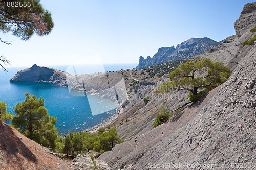 Image of Summer view seacoast. Sudak beach. Black Sea, Ukraine