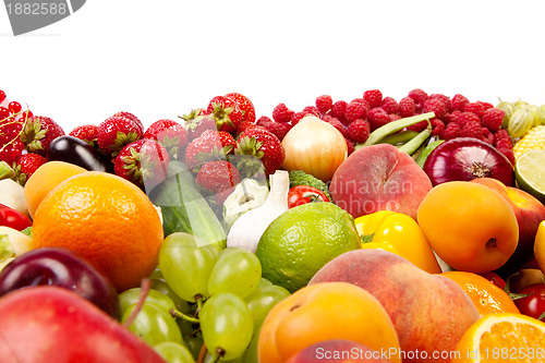 Image of Huge group of fresh vegetables and fruits