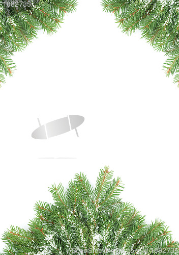 Image of Christmas framework with snow and cones