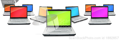 Image of Open laptops