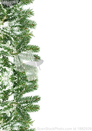 Image of Christmas framework with snow isolated on white background