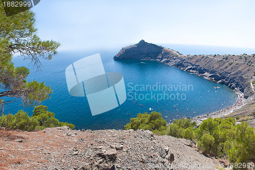 Image of Summer view seacoast. Sudak beach. Black Sea, Ukraine