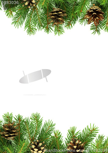 Image of Christmas framework with snow and cones