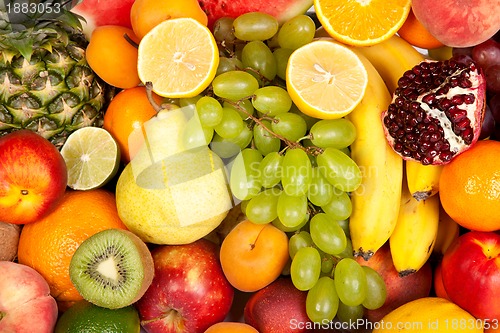 Image of Huge group of fresh fruits