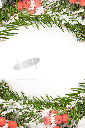 Image of Christmas framework with snow