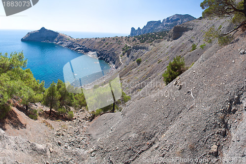 Image of Summer view seacoast. Sudak beach. Black Sea, Ukraine