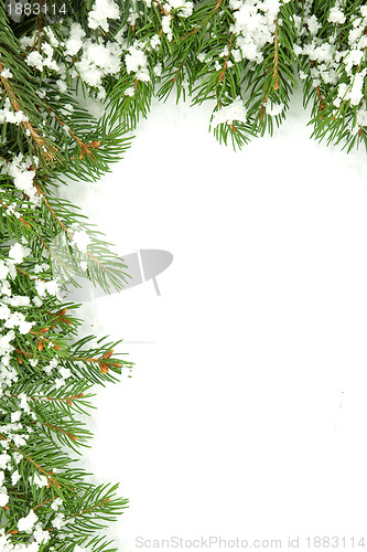 Image of Christmas framework with snow