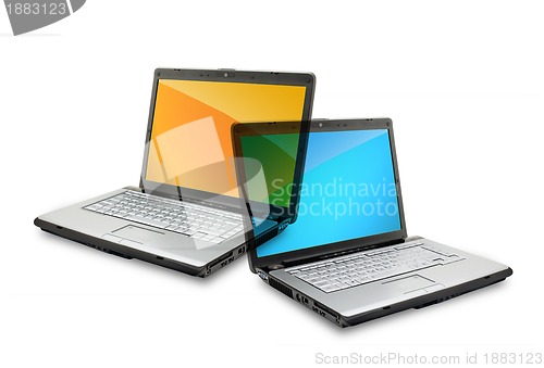 Image of Open laptops