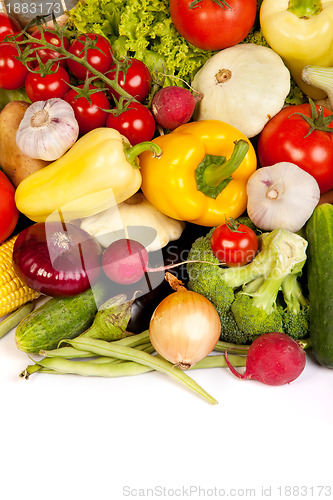Image of Group of fresh vegetables isolated on white