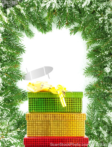 Image of Christmas framework with snow