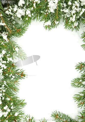 Image of Christmas framework with snow