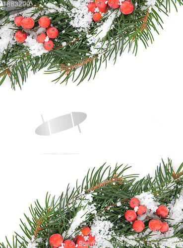 Image of Christmas framework with snow