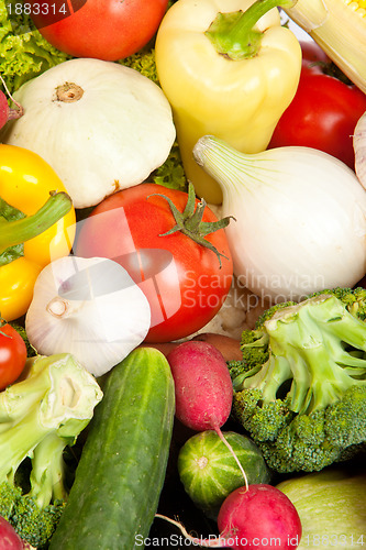 Image of Group of fresh vegetables isolated on white