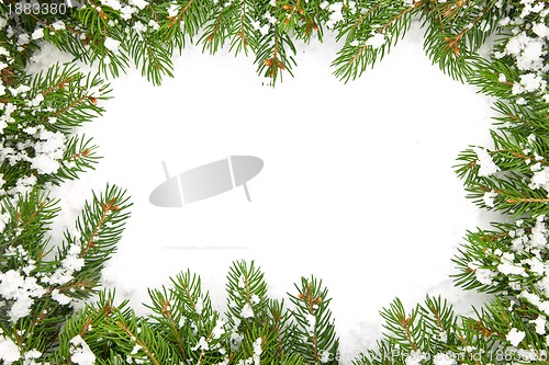 Image of Christmas framework with snow