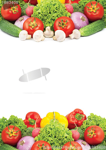 Image of Assorted fresh vegetables isolated on white background