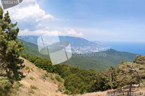 Image of South part of Crimea peninsula, mountains Ai-Petri landscape. Uk