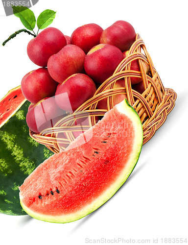 Image of Watermelon and apples