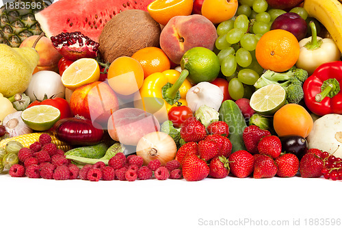 Image of Huge group of fresh vegetables and fruits