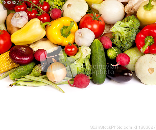 Image of Group of fresh vegetables isolated on white