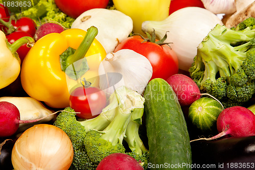 Image of Group of fresh vegetables isolated on white