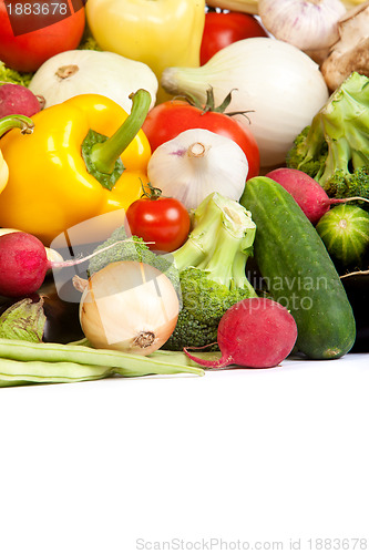 Image of Group of fresh vegetables isolated on white