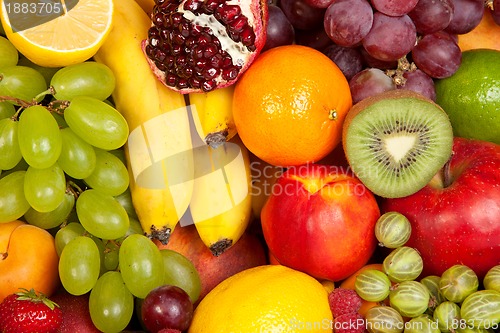 Image of Huge group of fresh fruits