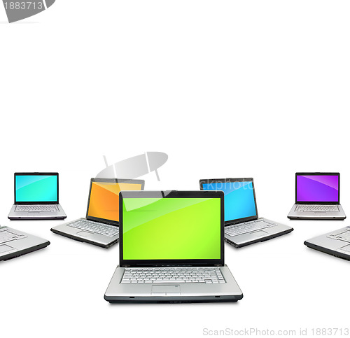 Image of Open laptops