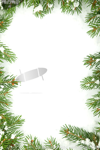Image of Christmas framework with snow