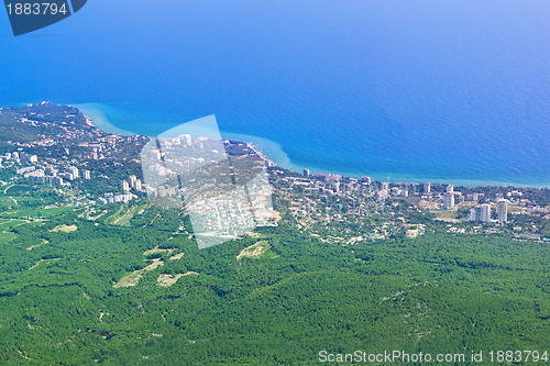 Image of Summer view seacoast. Yalta beach. Black Sea, Ukraine