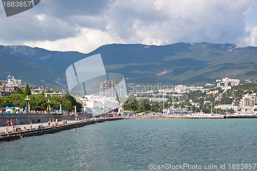 Image of Summer view seacoast. Yalta beach. Black Sea, Ukraine