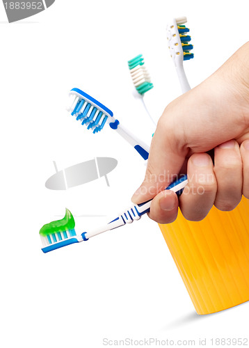 Image of Toothbrush and toothpaste