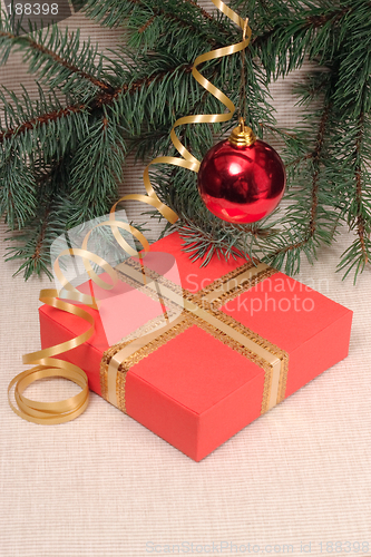 Image of Christmas decoration and gift box