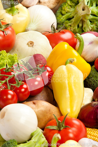 Image of Group of fresh vegetables isolated on white