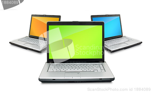 Image of Open laptops