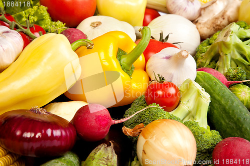 Image of Group of fresh vegetables isolated on white