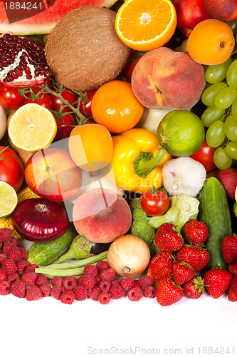 Image of Huge group of fresh vegetables and fruits