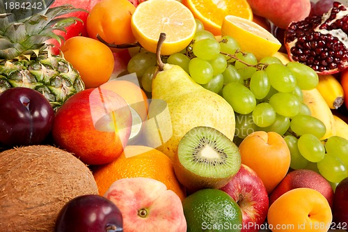 Image of Huge group of fresh fruits