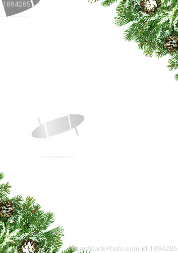 Image of Christmas framework with snow and cones