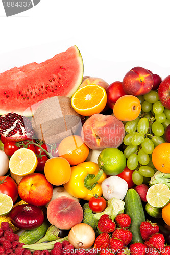 Image of Huge group of fresh vegetables and fruits