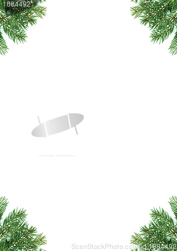 Image of Christmas framework with snow and cones