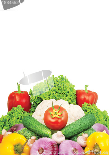 Image of Assorted fresh vegetables isolated on white background
