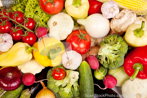 Image of Group of fresh vegetables isolated on white
