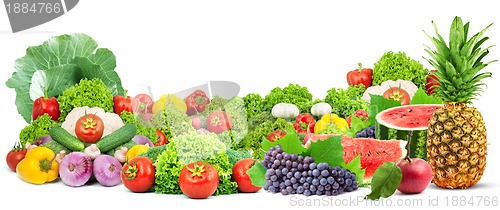 Image of Colorful healthy fresh fruits and vegetables