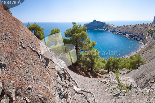 Image of Summer view seacoast. Sudak beach. Black Sea, Ukraine