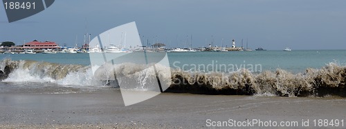 Image of coast of pacific. salinas. ecuador