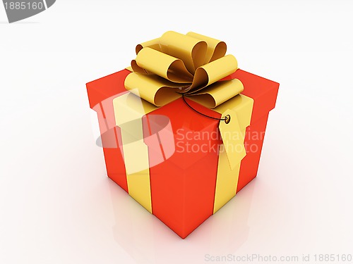 Image of gift box over white background 3d illustration 