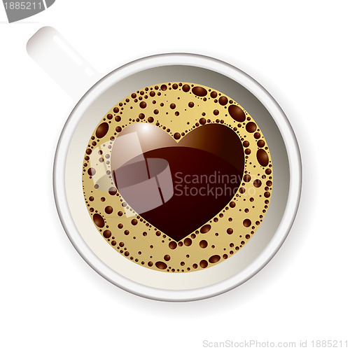 Image of Coffee cup love heart