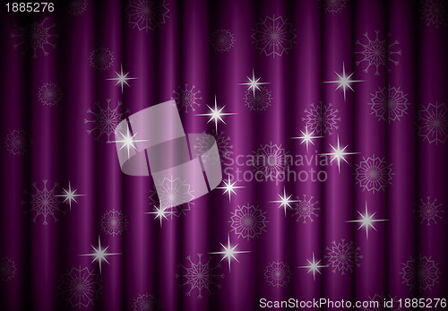 Image of Christmas violet curtain background with snowflakes, EPS10