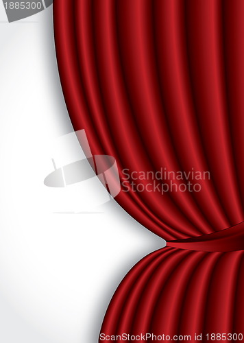 Image of Red theater silk curtain background with wave, EPS10